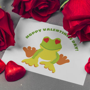 Red Eyed Tree Frog Hoppy Valentine's Day Postcard