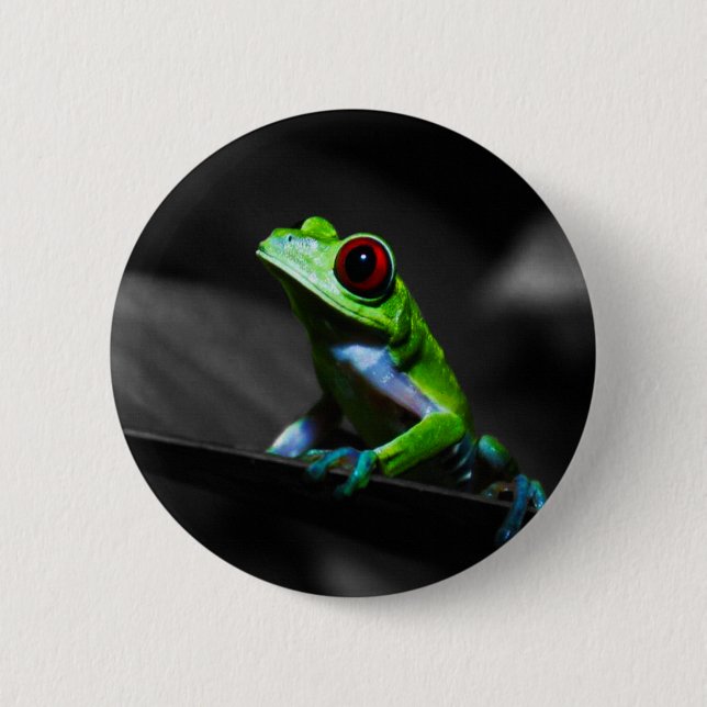 Red Eyed Tree Frog III 6 Cm Round Badge (Front)