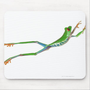 Red eyed tree frog jumping mouse mat