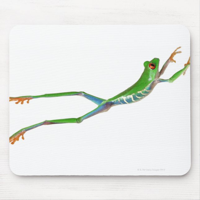 Red eyed tree frog jumping mouse mat (Front)