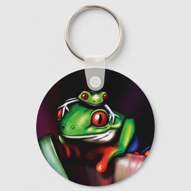 Red Eyed Tree Frog Key Ring (Front)