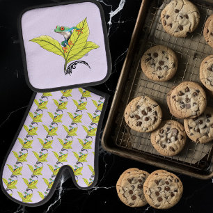 Red Eyed Tree Frog Oven Mitt & Pot Holder Set