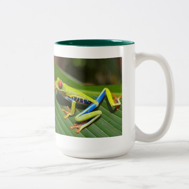 Red eyed tree frog Two-Tone coffee mug (Right)