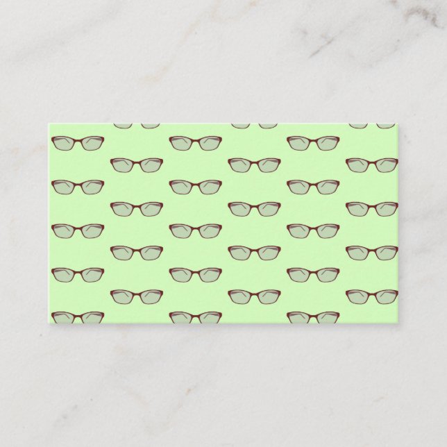 Red Eyeglasses Business Card (Front)