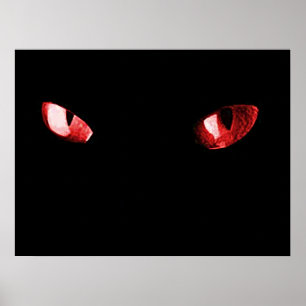 Red Eyes Cat Poster