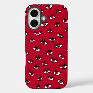 Red Eyes Pattern - Horror Gothic Aesthetic iPhone 16 Case