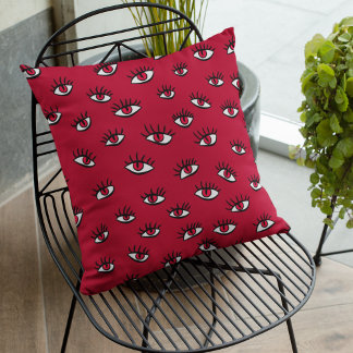 Red Eyes Pattern - Horror Gothic Aesthetic Cushion