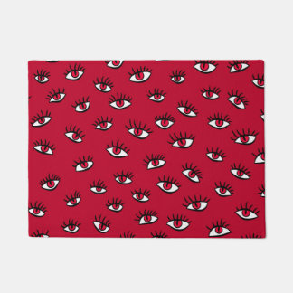 Red Eyes Pattern - Horror Gothic Aesthetic Doormat