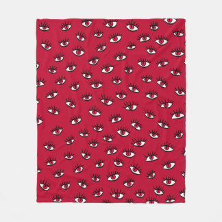 Red Eyes Pattern - Horror Gothic Aesthetic Fleece Blanket