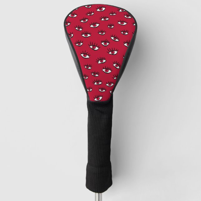 Red Eyes Pattern - Horror Gothic Aesthetic Golf Head Cover (Front)