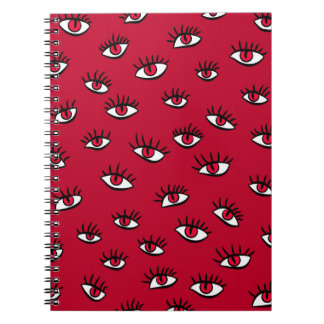 Red Eyes Pattern - Horror Gothic Aesthetic Notebook