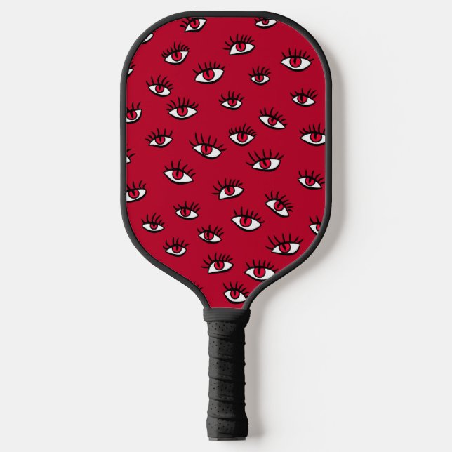 Red Eyes Pattern - Horror Gothic Aesthetic Pickleball Paddle (Front)