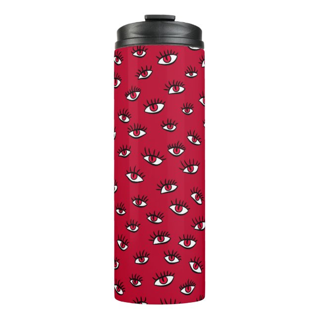 Red Eyes Pattern - Horror Gothic Aesthetic Thermal Tumbler (Front)