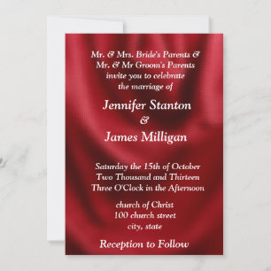 Red fabric pattern invitation