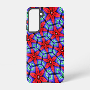 Red Fabrics Flowers Pattern Samsung Galaxy Case