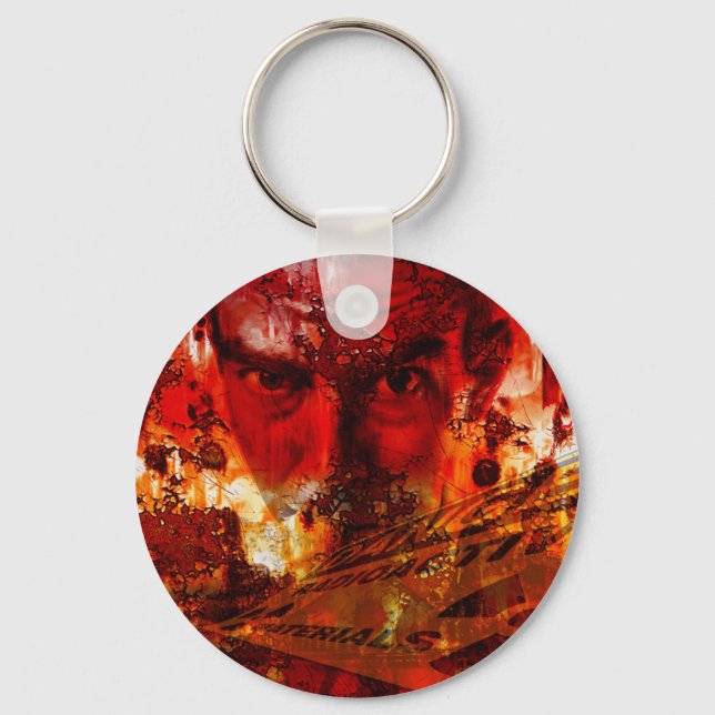 Red Face Graffiti Key Ring (Front)
