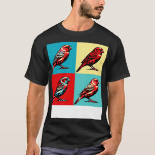 Red Factor Canary Art Cool Birds T-Shirt