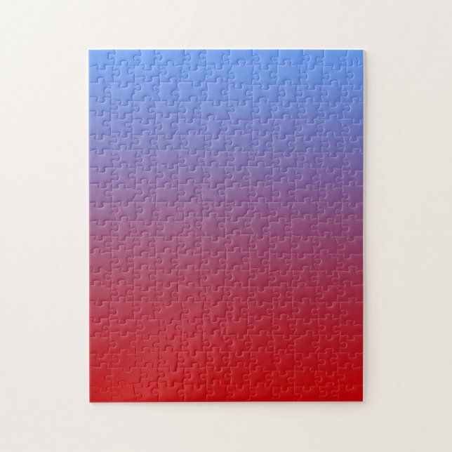 Red fading to Blue Colours, simple design. Jigsaw Puzzle (Vertical)