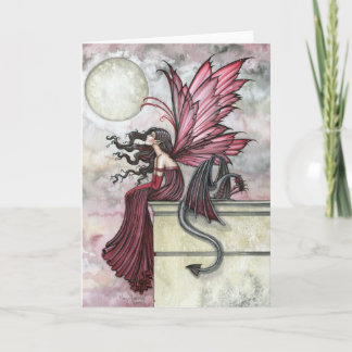 Red Fairy Dragon Card by Molly Harrison