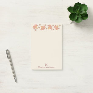 Red Fall Autumn Leaves Acorns Personal Post-it Notes