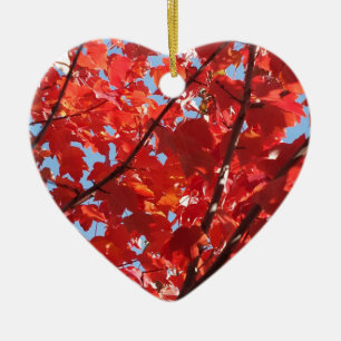 Red Fall Ceramic Tree Decoration