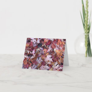 Red Fall Leaves Blank Note Thank You Card