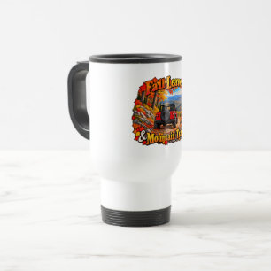 Red_Fall Leaves & Mt Trails Travel Mug