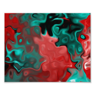 Red Fallen in Blue abstract 555y Photo Print