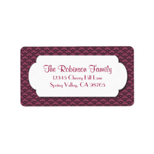 Red Fan Pattern with White Frame Label