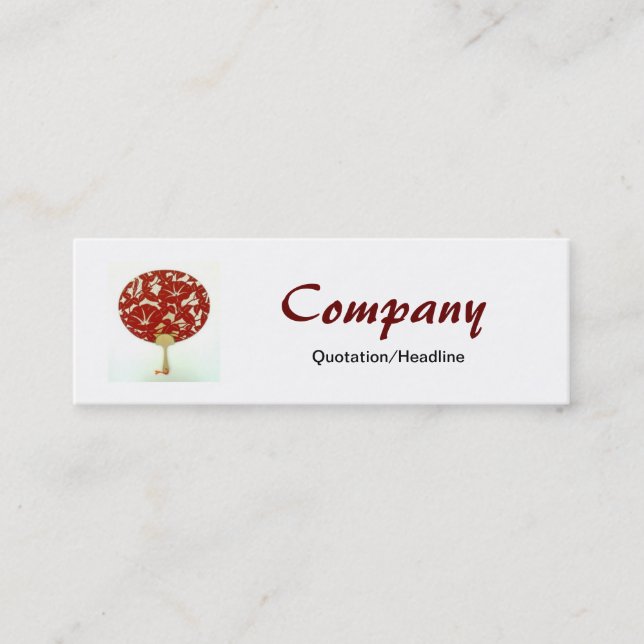 Red Fan Skinny Business Card (Front)