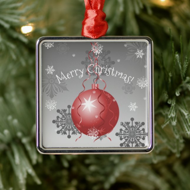 Red Fancy Christmas Ornament Ceramic Ornament (Tree)