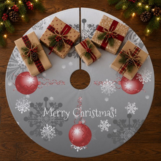 Red Fancy Christmas Ornament Tree Skirt (Red Fancy Christmas Ornament Tree Skirt)