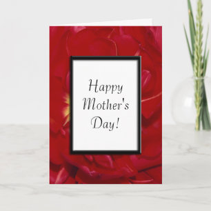 Red Fancy Tulips Mothers Day Card