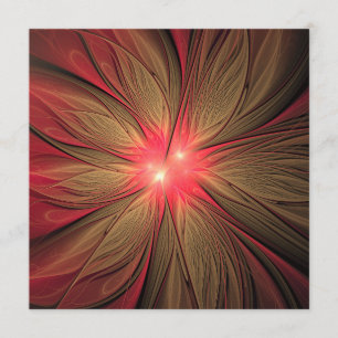 Red fansy fractal flower advice card