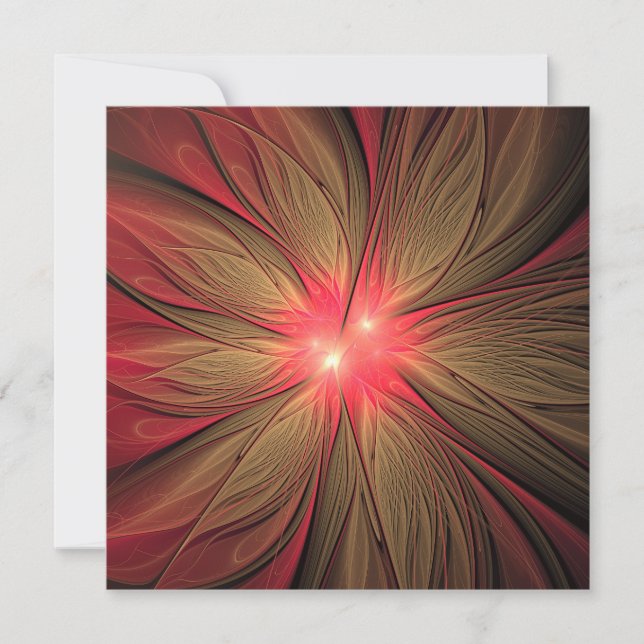 Red fansy fractal flower  announcement (Front)
