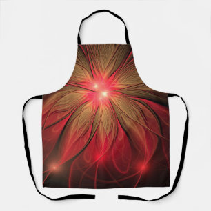 Red fansy fractal flower   apron