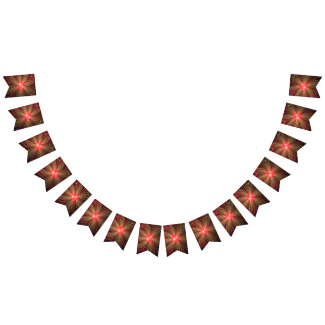 Red fansy fractal flower  bunting  (All)