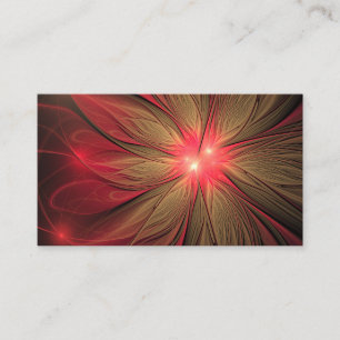 Red fansy fractal flower  business card