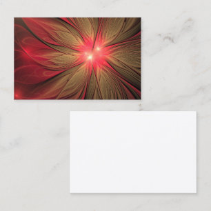 Red fansy fractal flower  business card