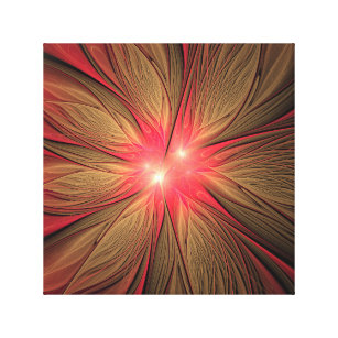 Red fansy fractal flower  canvas print
