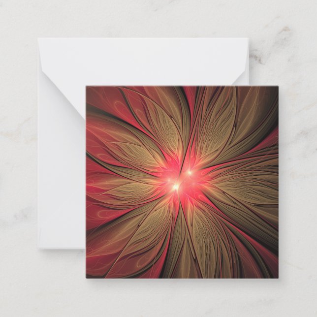 Red fansy fractal flower  card (Front)