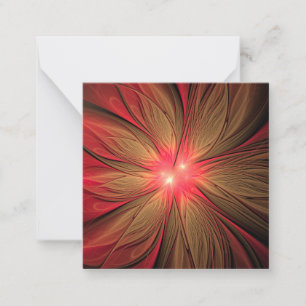 Red fansy fractal flower  card