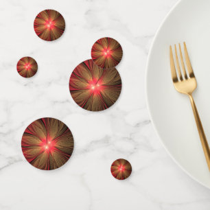Red fansy fractal flower confetti