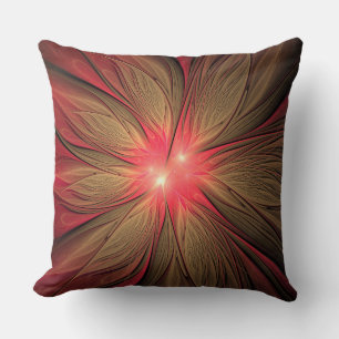 Red fansy fractal flower cushion