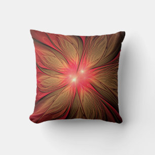 Red fansy fractal flower cushion