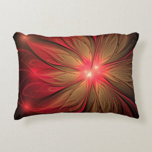Red fansy fractal flower  decorative cushion