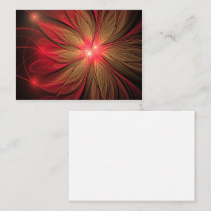 Red fansy fractal flower  enclosure card