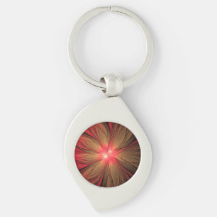 Red fansy fractal flower  key ring