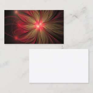 Red fansy fractal flower loyalty card