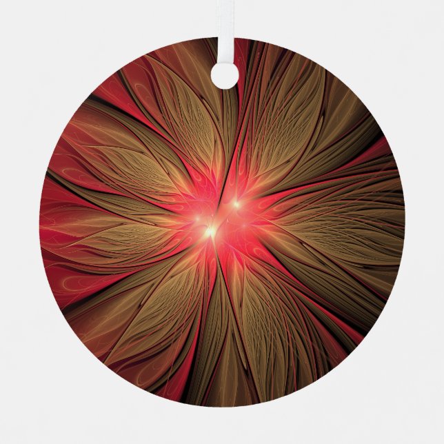 Red fansy fractal flower metal tree decoration (Front)